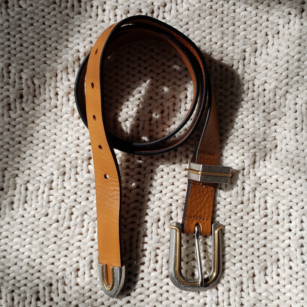 Rag & Bone women's belt M leather, beige